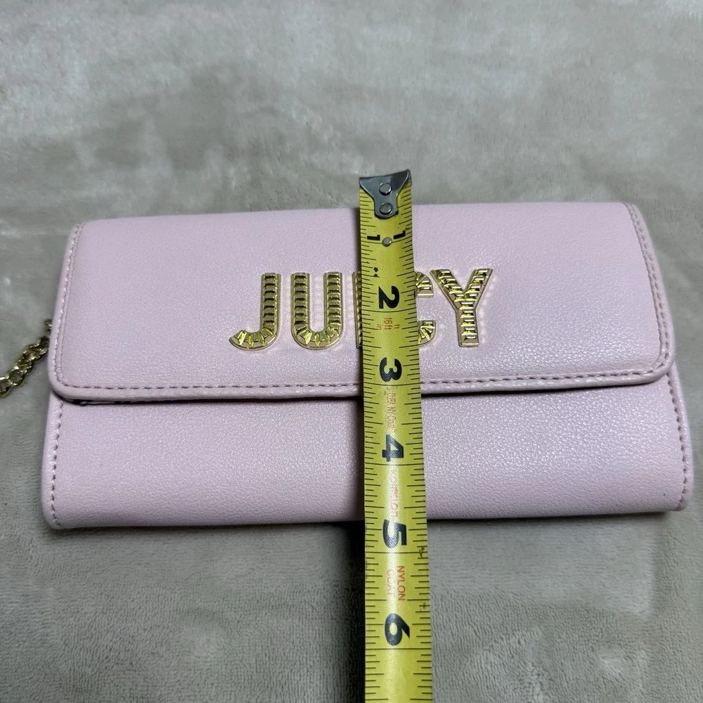 Juicy‎ Couture Pink Wristlet/Clutch/Wallet with gold Chain
